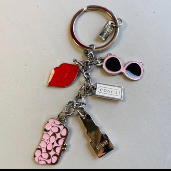 COACH Vintage Multiple Beauty Charms Keychain Key Fob Bag Purse Charm NEW NWOT - Picture 3 of 3